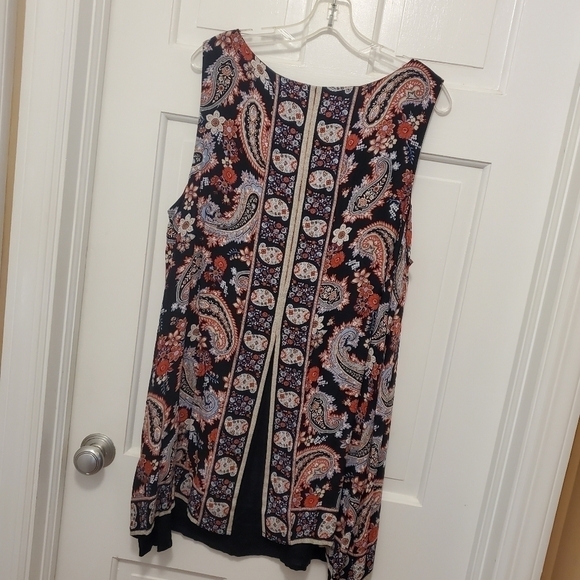 NWT J.Jill Paisley Print Double Layer Sleeveless Tunic/Dress Size XL - Picture 2 of 12